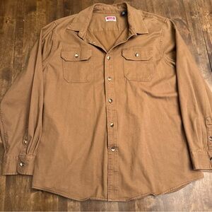 Wrangler XL Mens Button Down Brown Shirt Top Western Outdoor‎ Cowboy Work Office